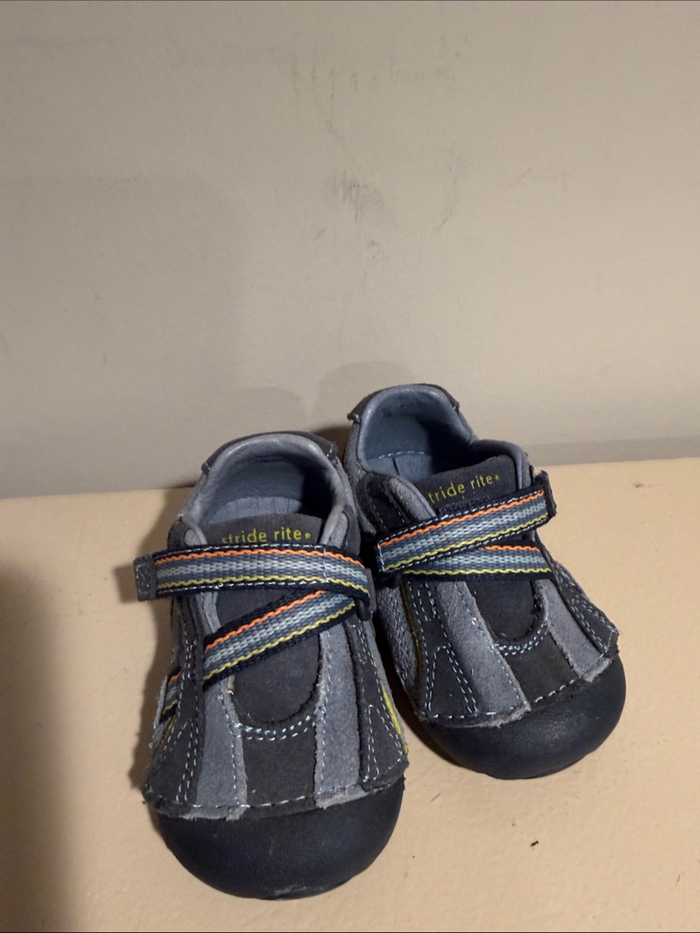 Stride Rite Navy and Gray Toddler Hook-and-Loop Sandals